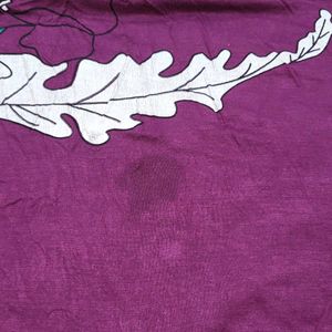 Purple Floral Print Maxi nighty with sidecut