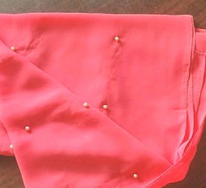 🥳🥳Beautiful✨wyt Pearl Wrk Peach ✌🧐shawl Hizab🤩