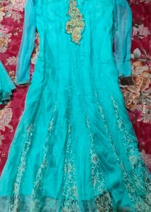 Wedding Wear Net Anarkali With Dupatta New Set