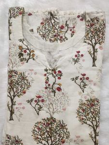 Printed White Kurta