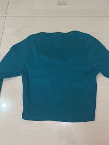 Teal Square Neck Long Sleeve