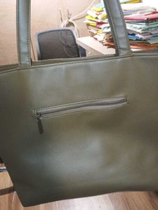 Quilted Olive Green Tote Bag