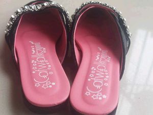 Catwalk Black Velvet Embellished Mules Flats