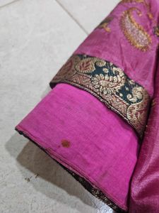 Elegant Embroidered Pink Saree