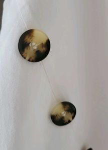 White Button Detail Top