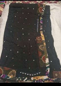 Black Linen Saree