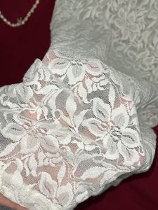 White Lace stretchable  Top