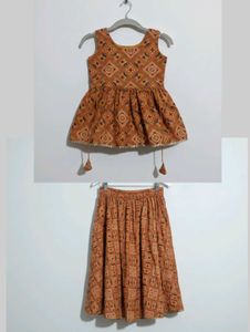 Girls' Ethnic Skirt & Top Set