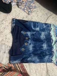 Tie Dye Strapless Dress