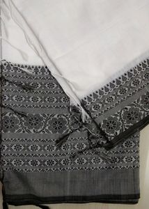 Pure Cotton Saree (Black 🖤 White 🤍)