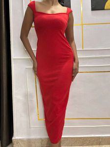 Red Bodycon Midi Dress
