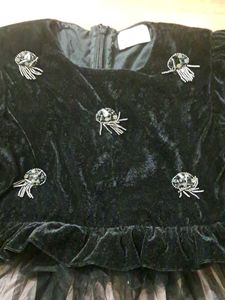 Black Velvet &amp; Tulle Party Dress