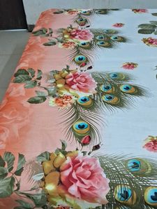 Floral Peacock Bed Sheet