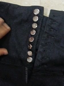 Tie Up Jeans 8 Button High Waist