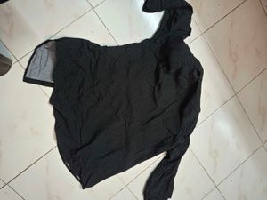 Black Polka Dot Shirt Expandable