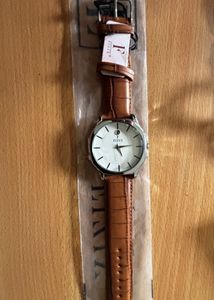 FIZIX WATCH- For Man White Dial With Brown Straps