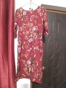 (4).Floral Print Navy Kurti