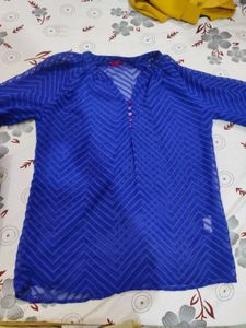 Blue Sheer Chevron Top