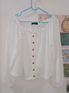 Bershka White Off Shoulder Top