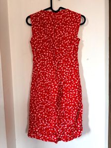 Red Floral Button-Down Dress