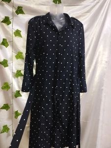 Tokyo Talkies Navy Blue Polka Dot Dress