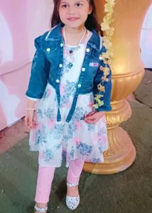 Printed Georgette Frock With Koti