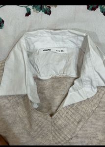 Beige V-Neck Sweater