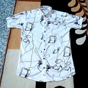 White Casual Shirt For Men