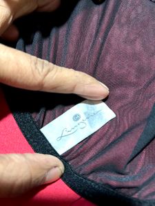 Black Sheer Babydoll Nightwear with Gold