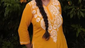 Embroidered Yellow Chikankari Kurta