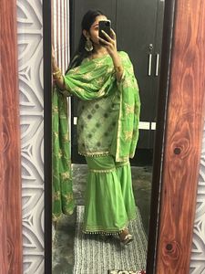 Green Sharara Set