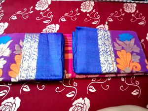 Elegant Pink &amp; Purple Saree