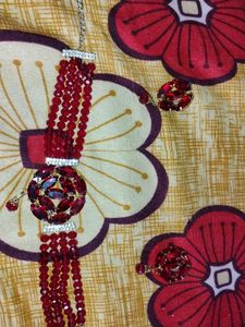 Red Beaded Statement Necklace Choker