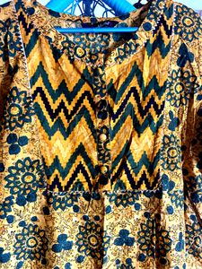 Indibelle Cotton Floral Print Straight Kurta