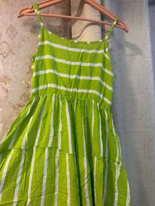 Green Striped Sundress- Bust- 32/34 Little Strech