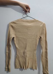 Even &amp; Odd Beige Ribbed Sweater