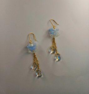 🌸 Elegant Blue Blossom Handmade Earrings 🌸