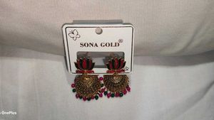 Lotus Jhumka Earrings