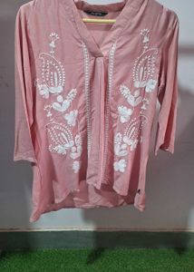 Embroidered Pink Top