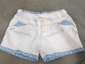 White &amp; Blue Star Print Shorts