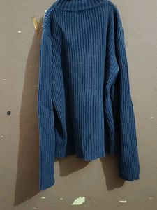 Vintage Blue Ribbed Knit Top