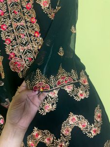 Elegant Green Embroidered Kurta Set