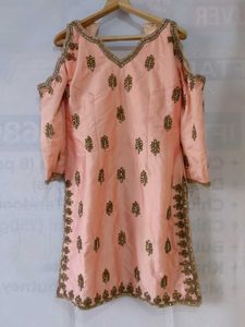 Party Wear Heavy Kurti (4 Inch Margin)