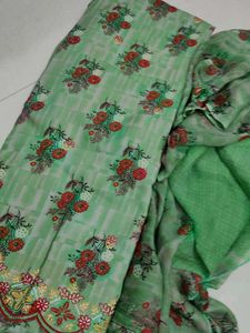 Floral Printed Suit With Embroidery