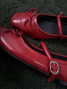 Deep Maroon Red Mary Jane Ballerinas