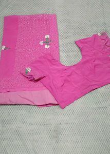 Pink Embroidered Saree