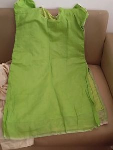 Ethnic Kurta Set - Green &amp; White