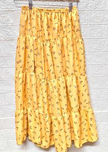 Floral Yellow Skirt 🌸 Free Size