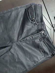 Exported leather coating Biker look Jeans