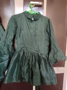 Green Colour Stitched Co-set